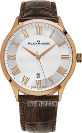 Alexander Statesman Srebrny/Skóra Ø42 mm A103-08
