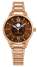 Alexander Monarch Brązowy/Stal w kolorze różowego złota Ø35 mm A204B-06