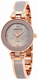 Anne Klein Diamond Biały/Stal w kolorze różowego złota Ø28 mm AK/1980TPRG
