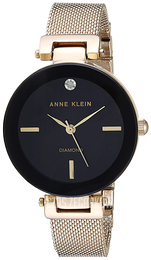 Anne Klein Diamond Czarny/Stal w odcieniu złota Ø30 mm AK/2472BKGB
