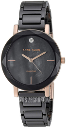 Anne Klein Diamond Czarny/Stal w kolorze różowego złota Ø32 mm AK/3364BKRG