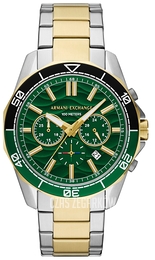 Armani Exchange Spencer Zielony/Pozlacana Ø44 mm AX1966