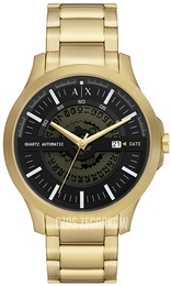 Armani Exchange Hampton Czarny/Pozlacana Ø46 mm AX2443