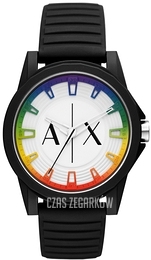 Armani Exchange Outerbanks Biały/Guma Ø44 mm AX2531