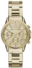 Armani Exchange Active Szampański/Stal w odcieniu złota Ø36 mm AX4327