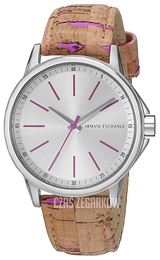 Armani Exchange Dress Srebrny/Skóra Ø36 mm AX4349