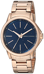 Armani Exchange Dress Niebieski/Stal w kolorze różowego złota Ø30 mm AX4352