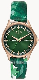 Armani Exchange Lady Hampton Zielony/Skóra Ø36 mm AX5263