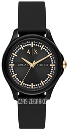 Armani Exchange Lady Hampton Czarny/Guma Ø38 mm AX5265