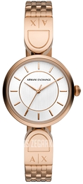 Armani Exchange Brooke Biały/Stal w kolorze różowego złota Ø32 mm AX5379