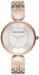 Armani Exchange Brooke Srebrny/Stal w kolorze różowego złota Ø38 mm AX5383