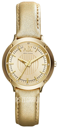 Armani Exchange Active Żółte złoto/Skóra Ø30 mm AX5422