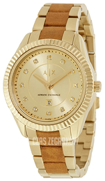 Armani Exchange Active Szampański/Stal w odcieniu złota Ø36 mm AX5439