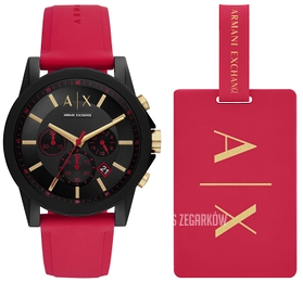 Armani Exchange Outerbanks Czarny/Guma Ø44 mm AX7152SET