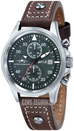 AVI-8 Hawker Hurricane Zielony/Skóra Ø45 mm AV-4013-SETA-01