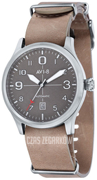 AVI-8 Flyboy Szary/Skóra Ø43 mm AV-4021-0A