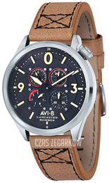 AVI-8 Lancaster Bomber Czarny/Skóra Ø44 mm AV-4050-01