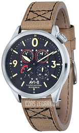 AVI-8 Lancaster Bomber Czarny/Skóra Ø44 mm AV-4050-02