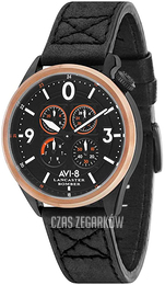 AVI-8 Lancaster Bomber Czarny/Skóra Ø44 mm AV-4050-05