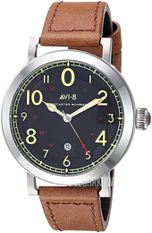 AVI-8 Lancaster Bomber Czarny/Skóra Ø44 mm AV-4067-02