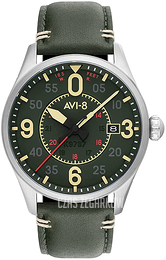 AVI-8 Spitfire Zielony/Skóra Ø42 mm AV-4090-03
