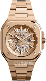 Bell & Ross Br 05 Szkieletowa tarczy/18 karatowe różowe złoto BR-05-SKELETON-GOLD