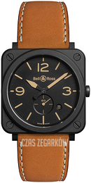 Bell & Ross Br S Quartz Czarny/Skóra BRS-HERI-CEM