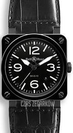 Bell & Ross BR 03-92 Czarny/Skóra Ø42 mm BR0392-CER-BLP-SCR