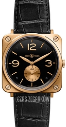Bell & Ross BR S Mecanique Czarny/Skóra Ø39 mm BRS-PKGOLD-BLACK_D
