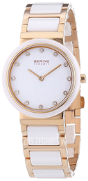 Bering Ceramic Biały/Stal w kolorze różowego złota Ø29 mm 10729-766