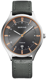Bering Titanium Szary/Skóra Ø39 mm 11739-879