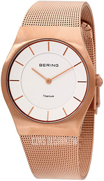 Bering Biały/Stal w kolorze różowego złota Ø35 mm 11935-366
