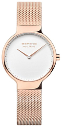 Bering Max Rene Biały/Stal w kolorze różowego złota Ø31 mm 15531-364
