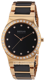 Bering Ceramic Czarny/Stal w kolorze różowego złota Ø30 mm 32435-746