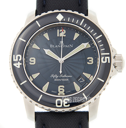 Blancpain Fifty Fathoms Niebieski/Skóra Ø45 mm 5015D-1140-52B