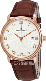 Blancpain Villeret Srebrny/Skóra Ø40 mm 6651C-3642-55A