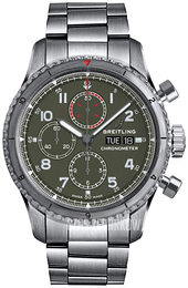 Breitling Aviator 8 Chronograph 43 Zielony/Stal Ø43 mm A133161A1L1A1
