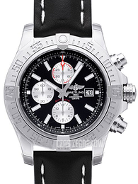 Breitling Super Avenger II Chronograph Czarny/Skóra Ø48 mm A1337111.BC29.441X.A20BA.1