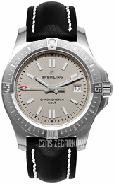 Breitling Colt Automatic Srebrny/Skóra Ø41.1 mm A17313101G1X1
