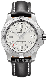 Breitling Colt Automatic Srebrny/Skóra Ø41 mm A17313101G1X2