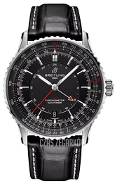 Breitling Navitimer Automatic GMT 41 Czarny/Skóra Ø41 mm A32310251B1P1