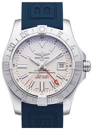 Breitling Avenger II GMT Srebrny/Guma Ø43 mm A3239011-G778-158S-A20S.1