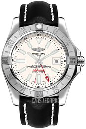 Breitling Avenger Ii Gmt Srebrny/Skóra Ø43 mm A3239011-G778-435X-A20BA.1