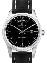 Breitling Transocean Day & Date Czarny/Skóra Ø43 mm A4531012-BB69-435X-A20BA.1