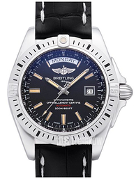 Breitling Galactic 44 Czarny/Skóra Ø44 mm A45320B9-BD42-743P-A20BA.1