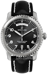 Breitling Navitimer Automatic Day Date Czarny/Skóra Ø41 mm A45330101B1X1