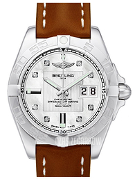 Breitling Galactic 41 Biały/Skóra Ø41 mm A49350L2-A702-425X-A18BA.1