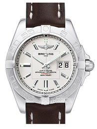 Breitling Galactic 41 Srebrny/Skóra Ø41 mm A49350L2-G699-431X-A18BA.1