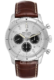 Breitling Navitimer Chronograph Srebrny/Skóra Ø43 mm AB01171A1G1P1