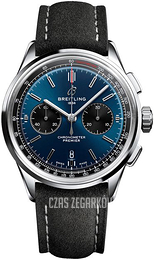Breitling Premier B01 Chronograph 42 Niebieski/Skóra Ø42 mm AB0118221C1X3